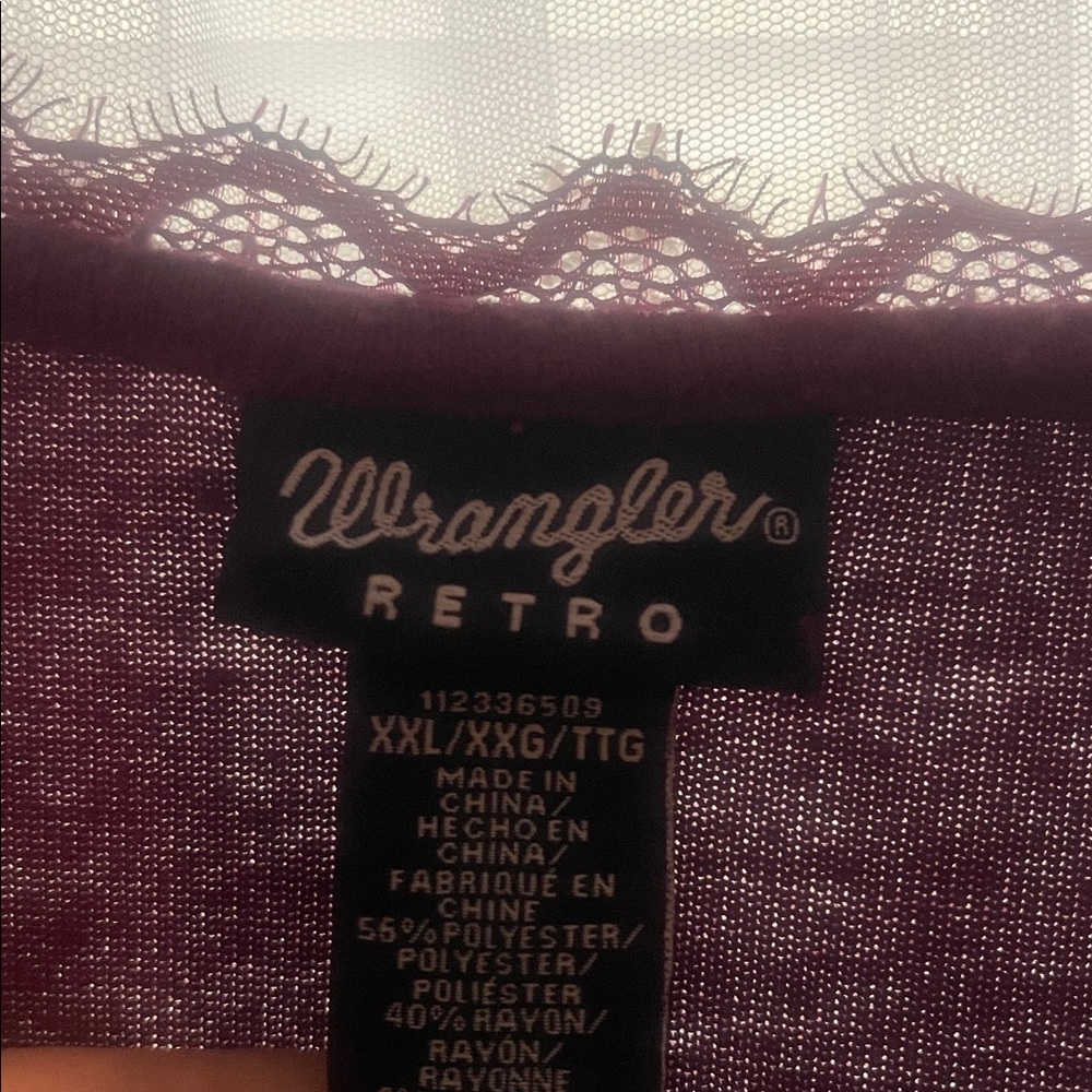 Wrangler Retro XXL women’s maroon top - Picture 3 of 3